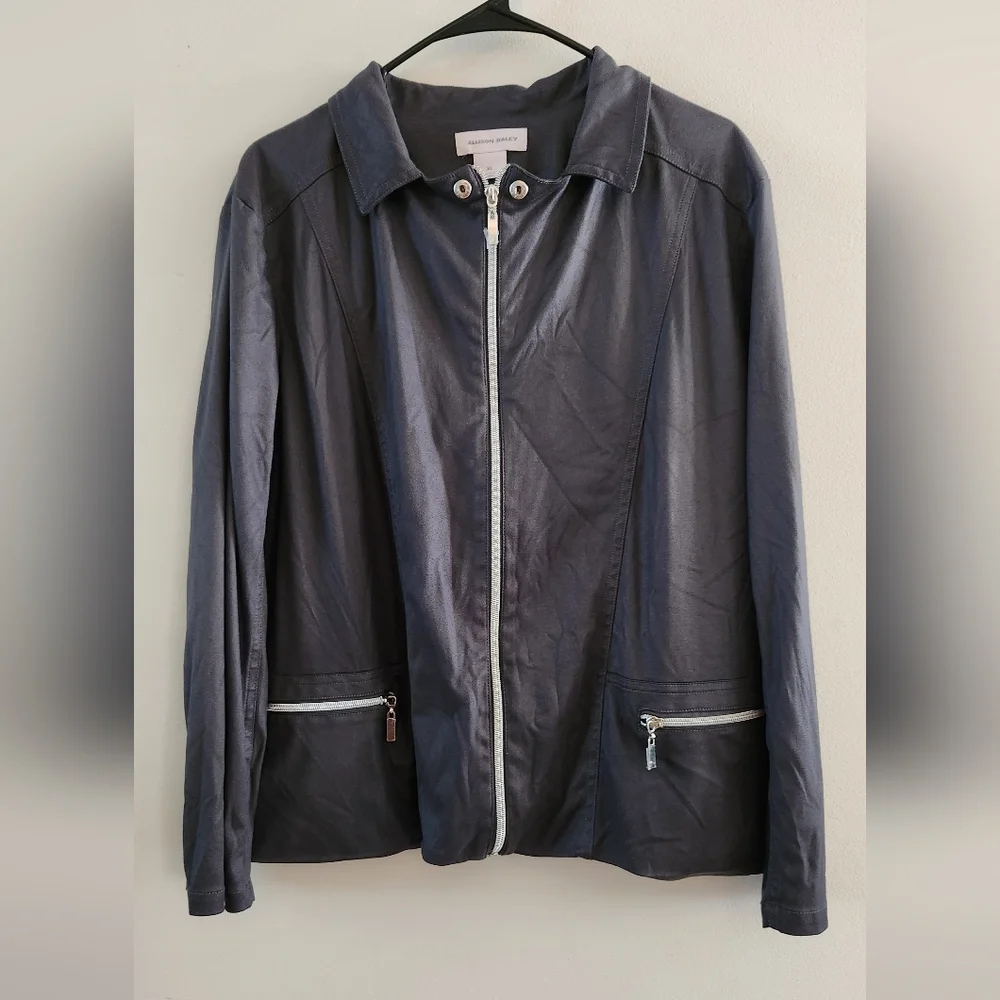 NWOT Allison Daley XL Full Zip Lightweight Jacket - Picture 2 of 16